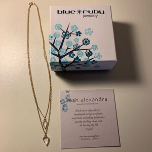 Double Chain 14K Gold Fill Necklace with Gemstone Pendants